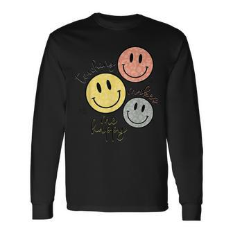 Teaching Makes Me Happy Smile Face School For Teacher Long Sleeve T-Shirt | Mazezy