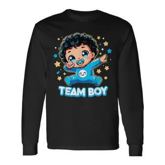 Team Boy Baby Gender Reveal Party Announcement Long Sleeve T-Shirt - Seseable