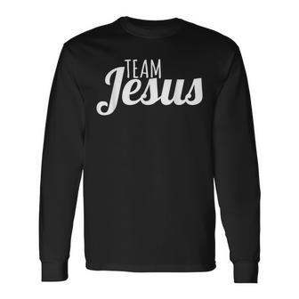 Team Jesus Christianity Bible Faith Cross God Holy Long Sleeve T-Shirt - Thegiftio UK