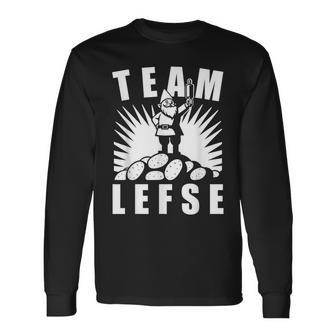 Team Lefse Scandinavian Gnome Christmas Lefse Making Long Sleeve T-Shirt | Mazezy