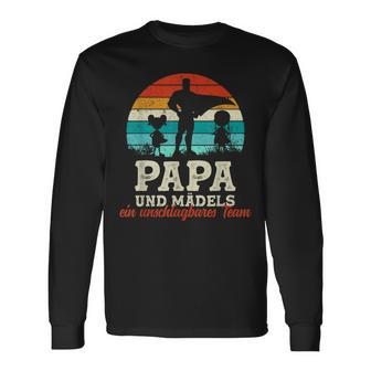 Team Papa Tochter Zwei Kinderatertag Bester Super Papa Langarmshirts - Geschenkecke