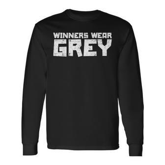 Team Sports Winners Wear Grey Long Sleeve T-Shirt - Seseable