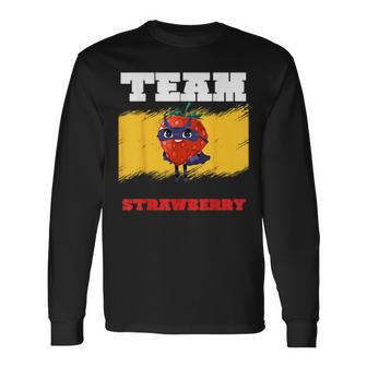 Team Strawberry Healthy Superhero Good Food Long Sleeve T-Shirt | Mazezy