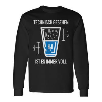 Technisch Gesehen Immer Voll Chemiker Chemie Science Black Langarmshirts - Seseable