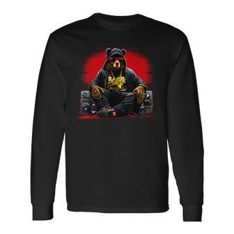 Teddy Fashion Hip Hop Bear Music Trap Rap Long Sleeve T-Shirt | Mazezy