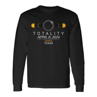 Temple Texas Total Solar Eclipse 2024 Long Sleeve T-Shirt | Mazezy