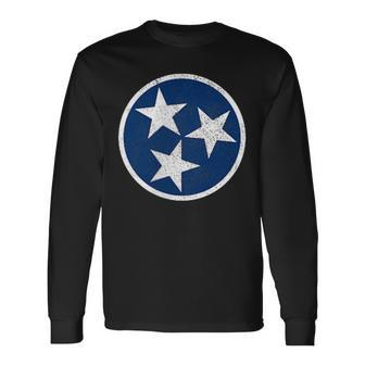 Tennessee Flag Pride Vintage Fan Patriotic Nashville Long Sleeve T-Shirt - Monsterry