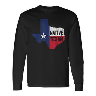 Texas Flag Native Texan Long Sleeve T-Shirt - Monsterry CA