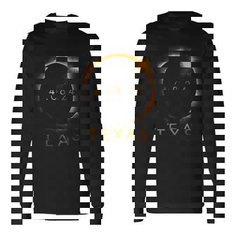 Texas Total Solar Eclipse April 8 2024 Texas Solar Eclipse Long Sleeve T-Shirt | Mazezy