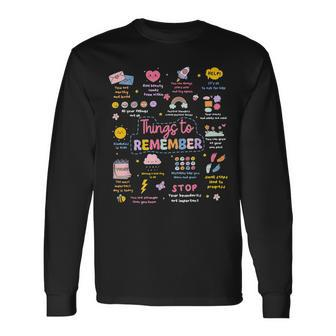 Things To Remember Mental Health Awareness Brain Illness Long Sleeve T-Shirt | Mazezy