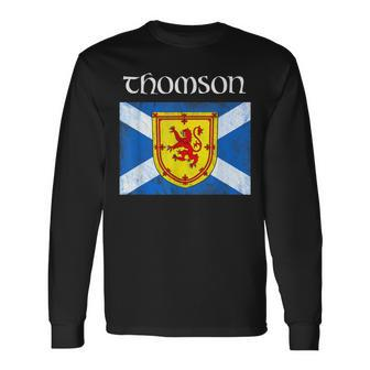 Thomson Clan Scottish Name Scotland Flag Long Sleeve T-Shirt - Seseable