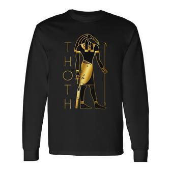 Thoth Black And Gold T Long Sleeve T-Shirt - Monsterry