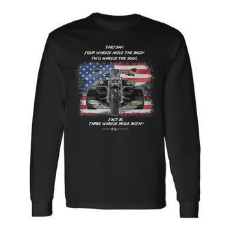 Three Wheels Do Both Usa Flags Trike Long Sleeve T-Shirt - Monsterry CA