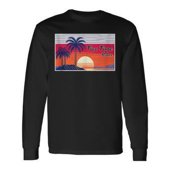 Tico Time Relax Surf Culture Sunset Costa Rican Surfers Long Sleeve T-Shirt - Monsterry