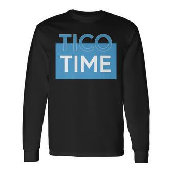 Tico Time Surf Culture Sunset Costa Rican Surfers Long Sleeve T-Shirt - Monsterry CA