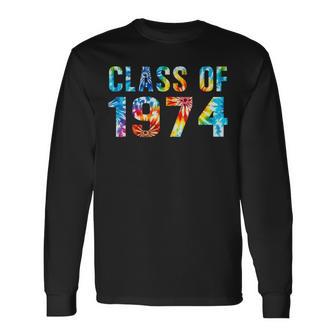 Tie Dye Class Of 1974 74 Reunion High School Graduation 50Th Long Sleeve T-Shirt - Seseable
