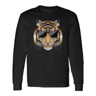 Tiger Sunglasses Zoologist Zookeeper Safari Wildlife Lover Long Sleeve T-Shirt - Monsterry AU