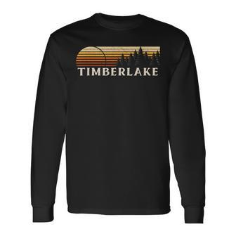 Timberlake Va Vintage Evergreen Sunset Eighties Retro Long Sleeve T-Shirt - Seseable