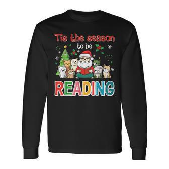 Tis The Season To Be Reading Christmas Merry Bookmas Books Long Sleeve T-Shirt - Seseable