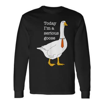 Today I'm A Serious Goose Silly Goose Cute Long Sleeve T-Shirt - Monsterry AU