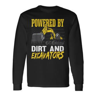 Toddler Construction Vehicle Excavator Long Sleeve T-Shirt - Seseable