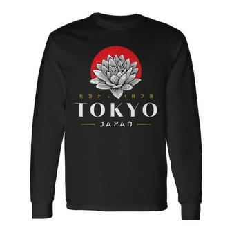 Tokyo Japan Lotus 1873 Vintage Retro Kanji Souvenir Langarmshirts - Seseable