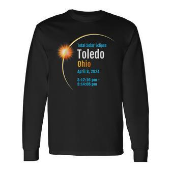 Toledo Ohio Oh Total Solar Eclipse 2024 1 Long Sleeve T-Shirt - Monsterry UK