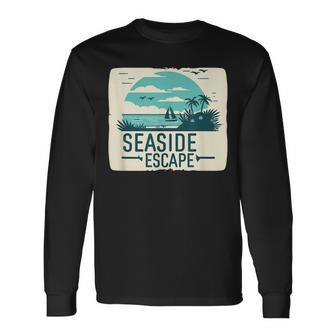 Tolle Flucht Am Meer Mit Segelboot-Kostüm Langarmshirts - Seseable