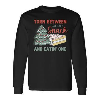 Torn Between Looking Like A Snack And Eating One Cake Debbie Long Sleeve T-Shirt - Seseable