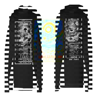 Total Eclipse 2024 Lancaster New Hampshire Starry Night Long Sleeve T-Shirt - Thegiftio