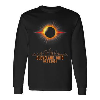 Total Solar Eclipse 04082024 Cleveland Ohio Long Sleeve T-Shirt | Mazezy
