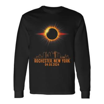 Total Solar Eclipse 04082024 Rochester New York Long Sleeve T-Shirt - Monsterry