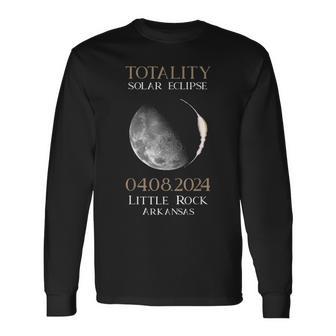 Total Solar Eclipse 2024 04 Little Rock Arkansas Long Sleeve T-Shirt - Monsterry DE