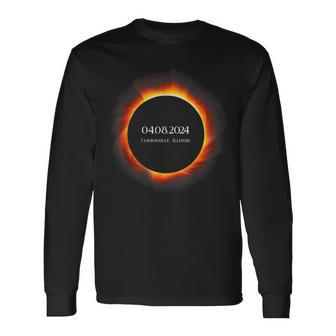 Total Solar Eclipse 2024 040824 Carbondale Illinois Long Sleeve T-Shirt | Mazezy