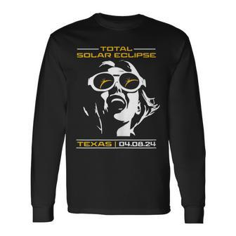 Total Solar Eclipse 2024 America 080424 Texas For Her Long Sleeve T-Shirt - Monsterry CA