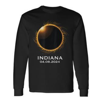 Total Solar Eclipse 2024 April Totality 04082024 Indiana Long Sleeve T-Shirt - Monsterry UK