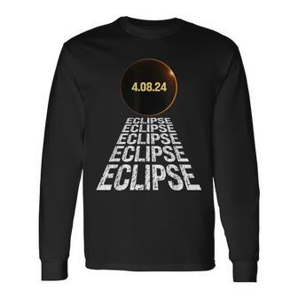 Total Solar Eclipse 2024 Astronomy Lovers Long Sleeve T-Shirt - Monsterry