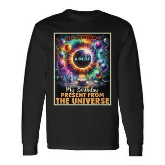 Total Solar Eclipse 2024 Birthday Present Totality Universe Long Sleeve T-Shirt - Seseable