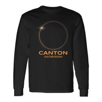 Total Solar Eclipse 2024 Canton Texas Path Of Totality Long Sleeve T-Shirt - Monsterry UK