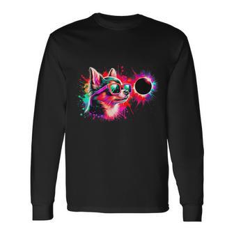 Total Solar Eclipse 2024 Chihuahua Dog Totality Eclipse Long Sleeve T-Shirt - Monsterry AU