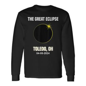 Total Solar Eclipse 2024 City Toledo Ohio Eclipse Long Sleeve T-Shirt - Monsterry CA