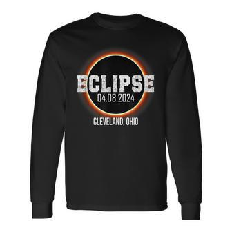 Total Solar Eclipse 2024 Cleveland Ohio Totality April 8 Long Sleeve T-Shirt - Monsterry DE