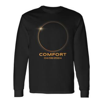 Total Solar Eclipse 2024 Comfort Texas Path Of Totality Long Sleeve T-Shirt - Monsterry AU