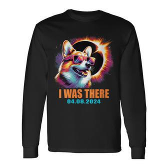 Total Solar Eclipse 2024 Corgi Dog I Was There Long Sleeve T-Shirt - Monsterry AU