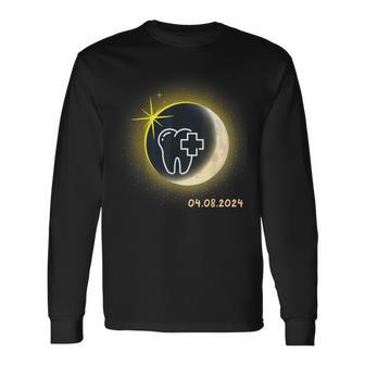 Total Solar Eclipse 2024 Dentist Solar Eclipse Th Dental Long Sleeve T-Shirt | Mazezy