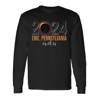 Total Solar Eclipse 2024 Erie Pennsylvania April 8 2024 Long Sleeve T-Shirt - Monsterry UK