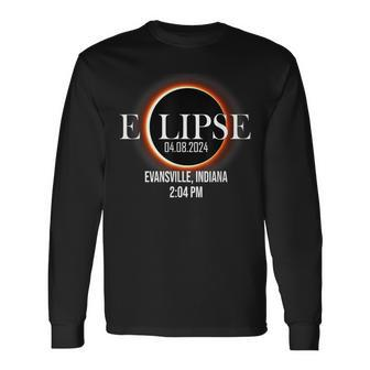 Total Solar Eclipse 2024 Evansvile Indiana Totality April 8 Long Sleeve T-Shirt - Monsterry AU