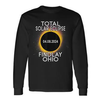 Total Solar Eclipse 2024 Findlay Ohio Sun Moon Totality Long Sleeve T-Shirt - Monsterry CA