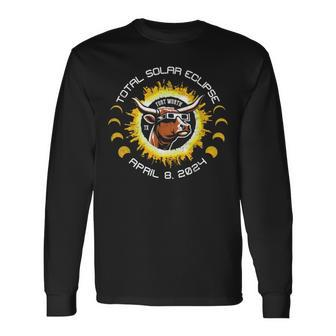 Total Solar Eclipse 2024 Fort Worth Texas Long Sleeve T-Shirt - Seseable