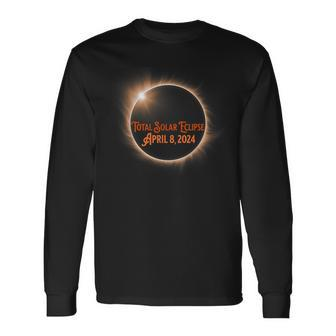 Total Solar Eclipse 2024 Illinois Pennsylvania Ohio New York Long Sleeve T-Shirt - Monsterry DE